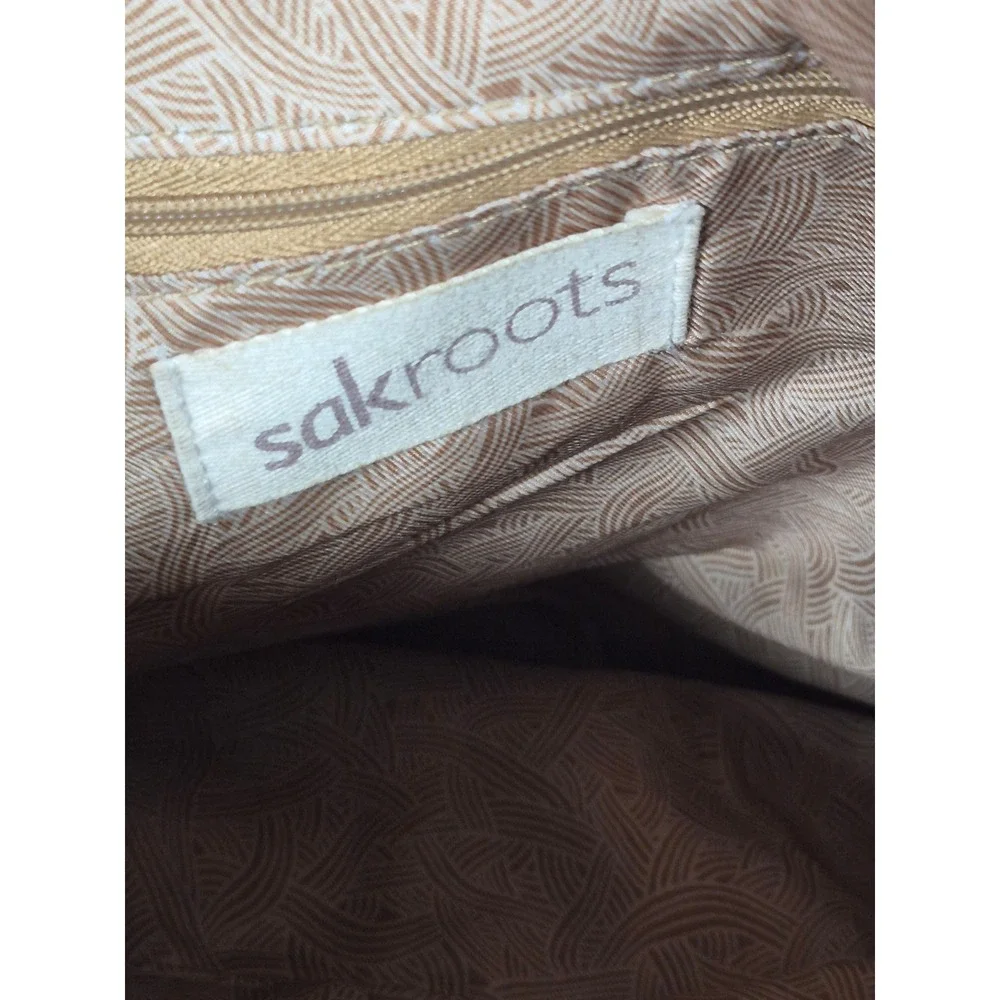 Sakroots Artist Circle Crossbody Bag Black Peace Nature Bird Print Coated Canvas